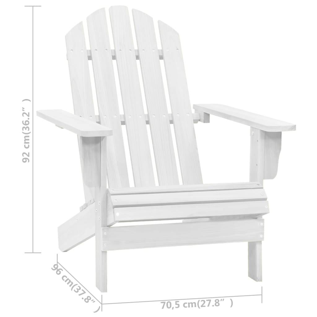 Vidaxl - Chaise de jardin bois blanc vidaXL 40860 - Image 3