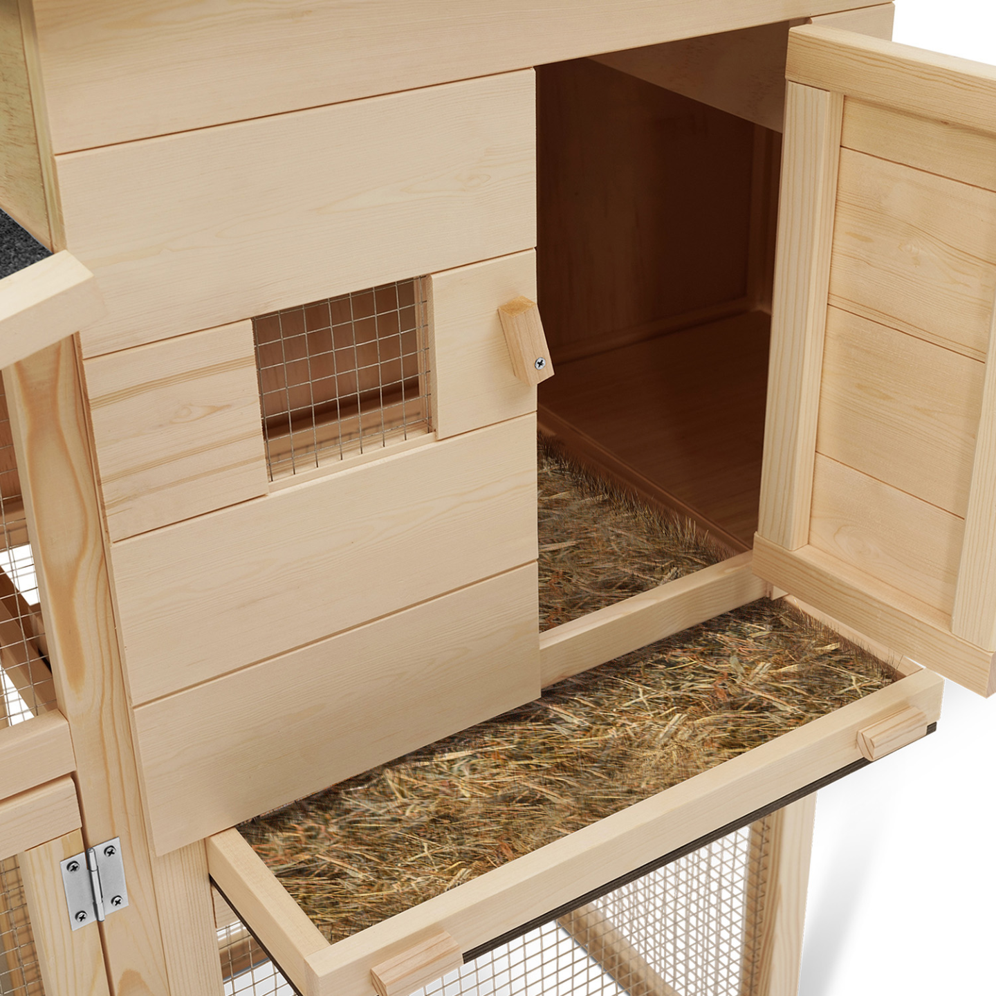 Poulailler bois Comfort avec pondoir, toit bitumé étanche et perchoir intérieur – ID Market - Image 6