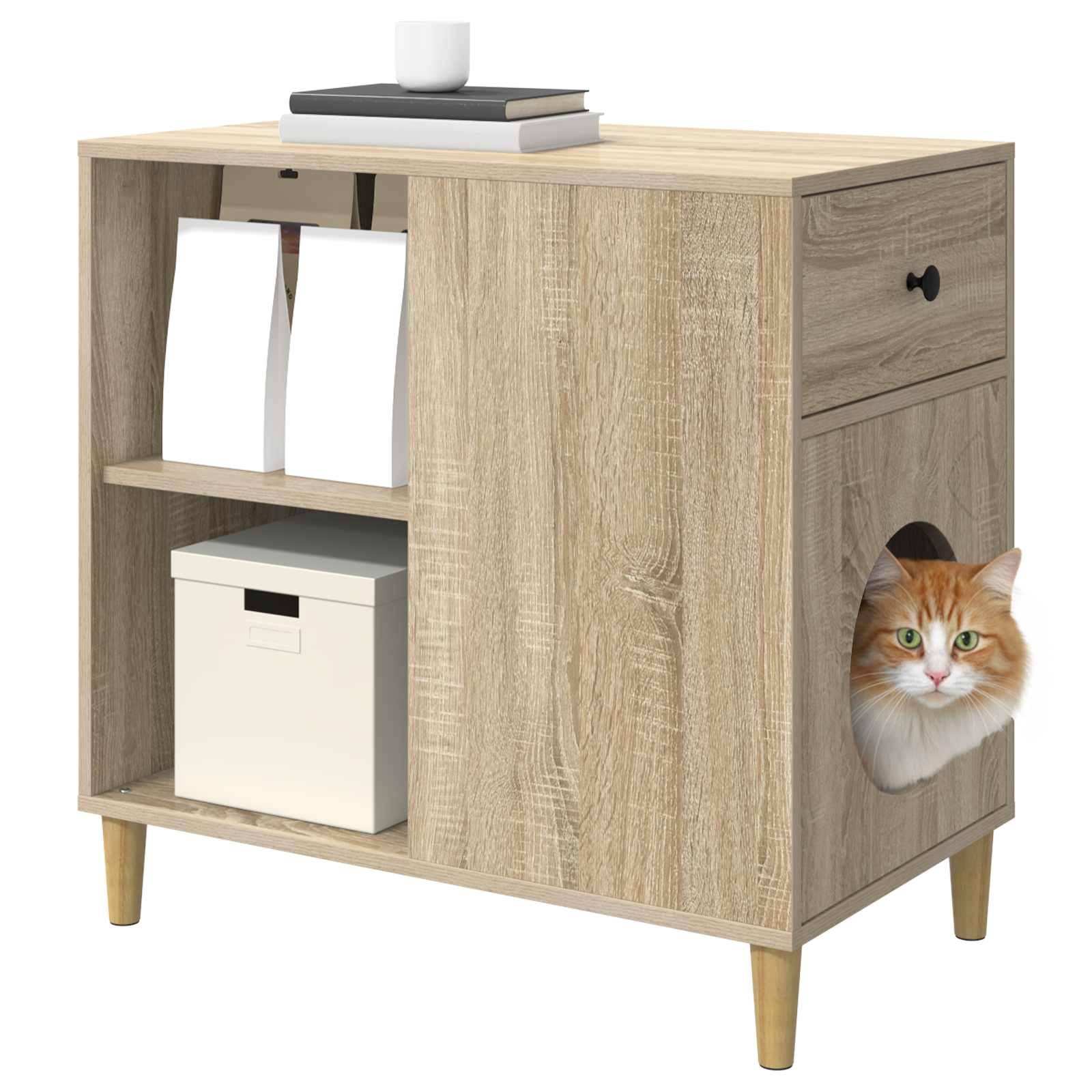 Maison pour chat bois d'ingénierie sonoma 72 x 42.5 x 70 cm - PANGIVO - Image 3