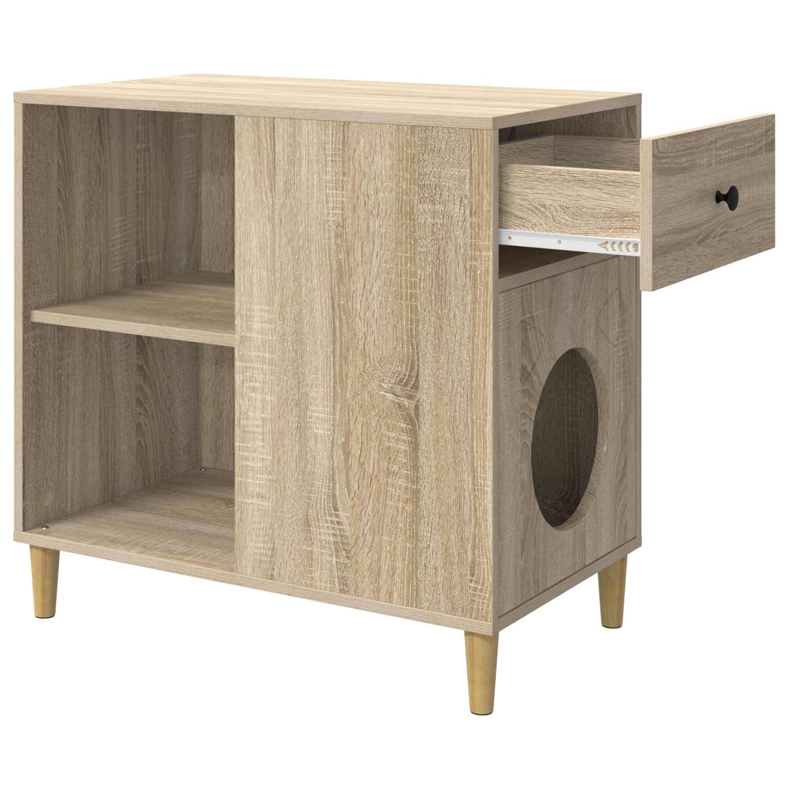 Maison pour chat bois d'ingénierie sonoma 72 x 42.5 x 70 cm - PANGIVO - Image 5