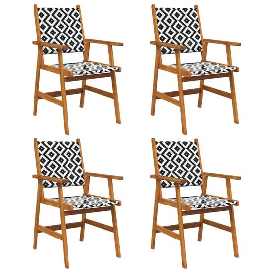 Chaises de jardin bois d'acacia et rotin naturel 56 x 62 x 92 cm - PANGIVO - Image 2