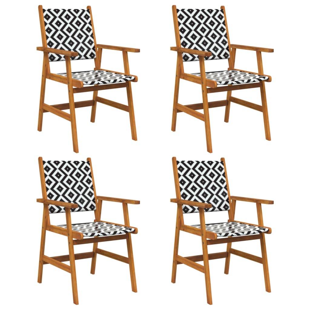 Chaises de jardin bois d'acacia et rotin naturel 56 x 62 x 92 cm - PANGIVO - Image 2