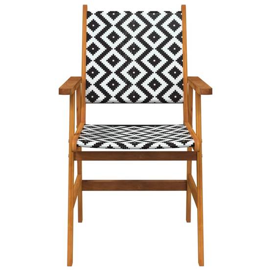 Chaises de jardin bois d'acacia et rotin naturel 56 x 62 x 92 cm - PANGIVO - Image 4