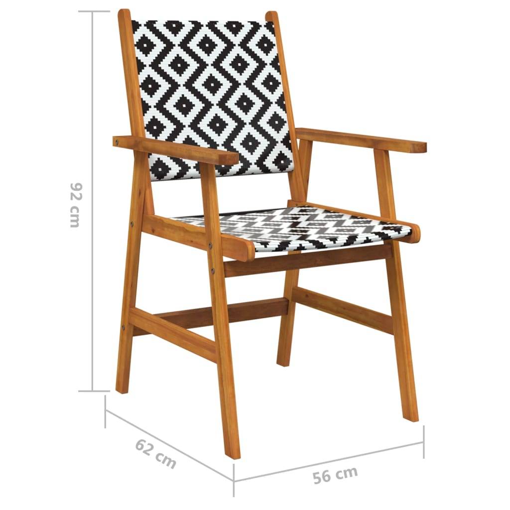 Chaises de jardin bois d'acacia et rotin naturel 56 x 62 x 92 cm - PANGIVO - Image 6