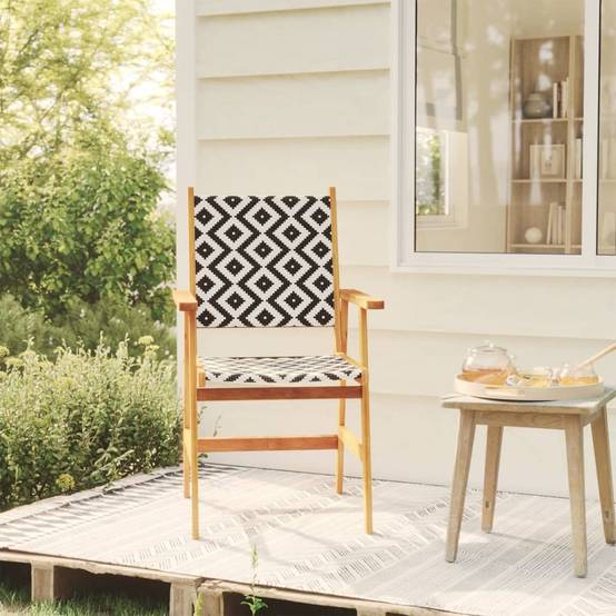 Chaises de jardin bois d'acacia et rotin naturel 56 x 62 x 92 cm - PANGIVO - Image 1