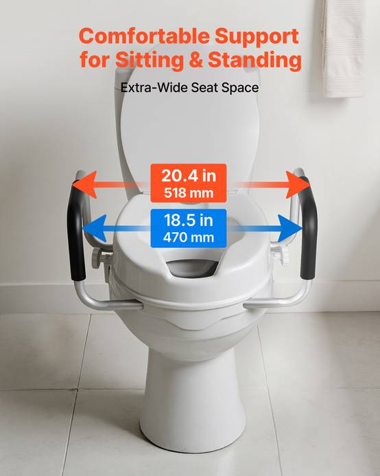 Vevor - VEVOR Rehausseur de Toilette avec Accoudoirs Levage de 10,16 cm Charge 136,1 kg - Image 5