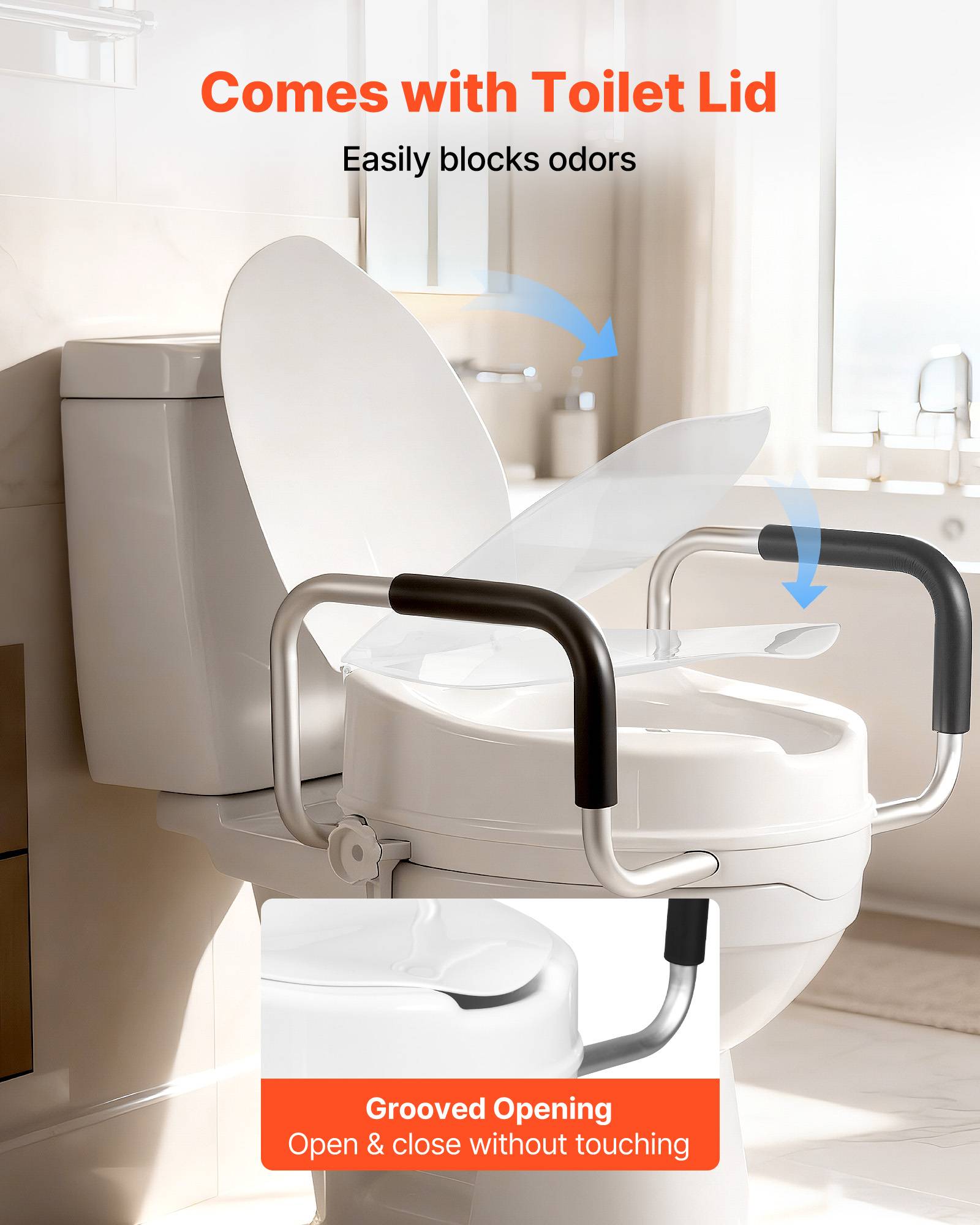 Vevor - VEVOR Rehausseur de Toilette avec Accoudoirs Levage de 10,16 cm Charge 136,1 kg - Image 6