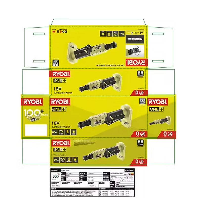 Clé à cliquet RYOBI R18RW3-0 18V 60 Nm (vendu sans batterie) Ryobi - Image 2