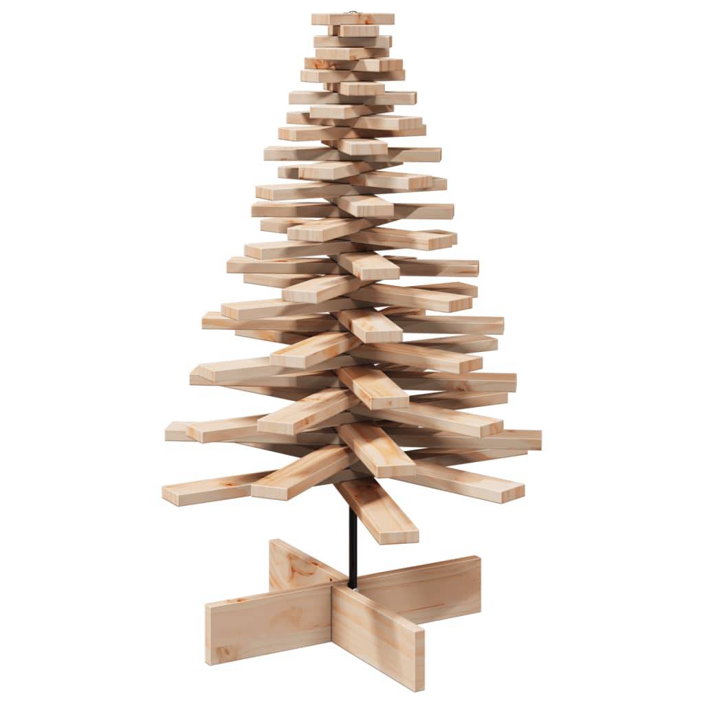 Grand Sapin de Noël bois de pin massif rotatif décoration 100 cm Brun – ComfortXL Outdoor Living - Image 5