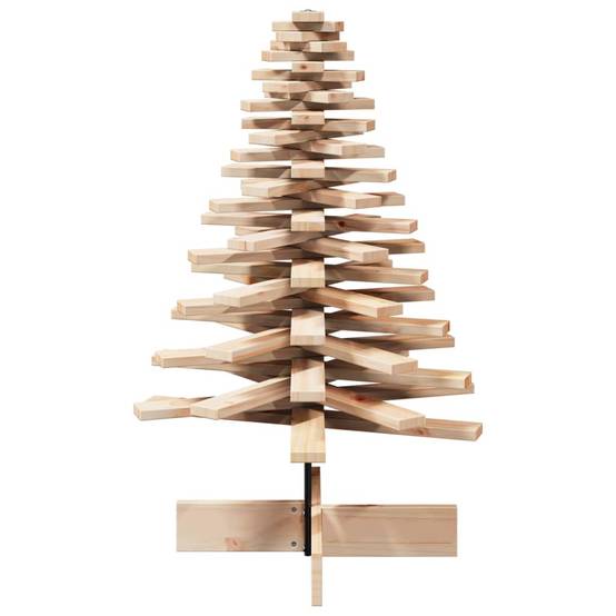 Grand Sapin de Noël bois de pin massif rotatif décoration 100 cm Brun – ComfortXL Outdoor Living - Image 4