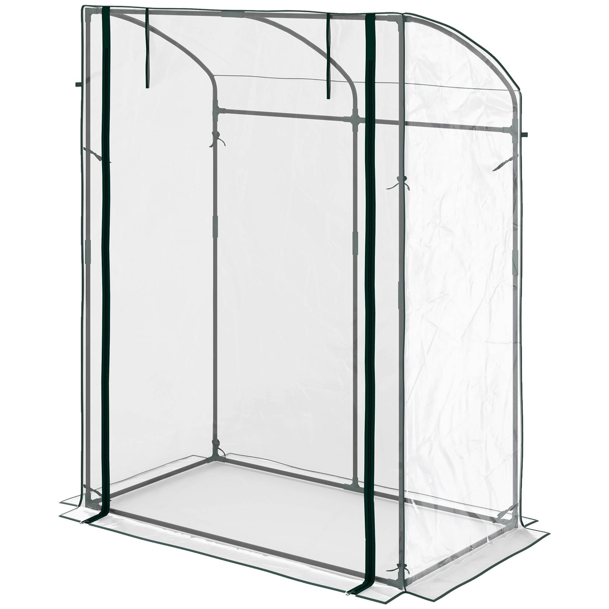 ComfortXL - Serre de jardin compacte acier plastique pour tomates porte zippée 128x70x170cm transparent - ComfortXL Outdoor Living - Image 2
