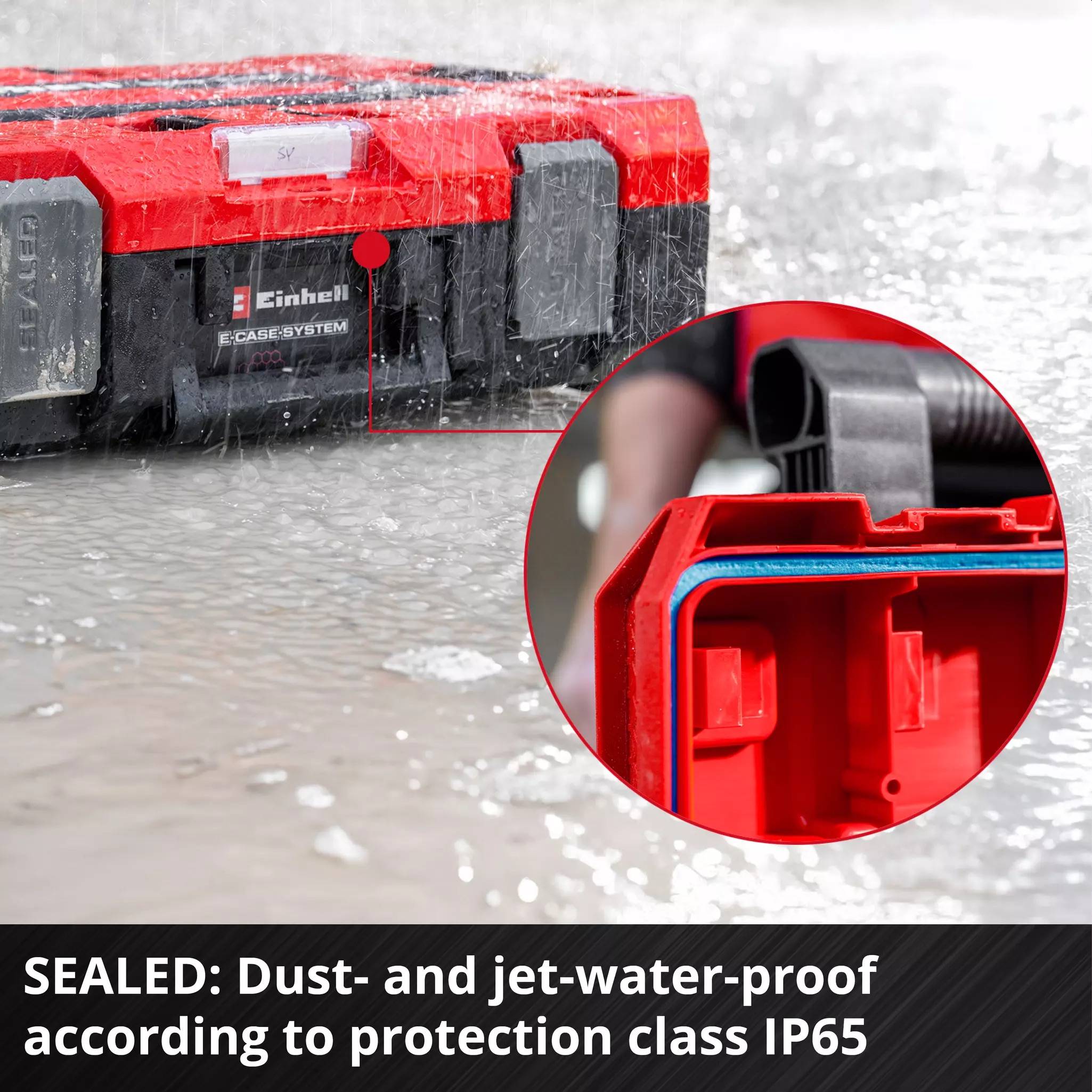 Einhell - Coffret de transport étanche à roulettes E-Case L - IP65 - 120 kg - système modulaire - Image 5