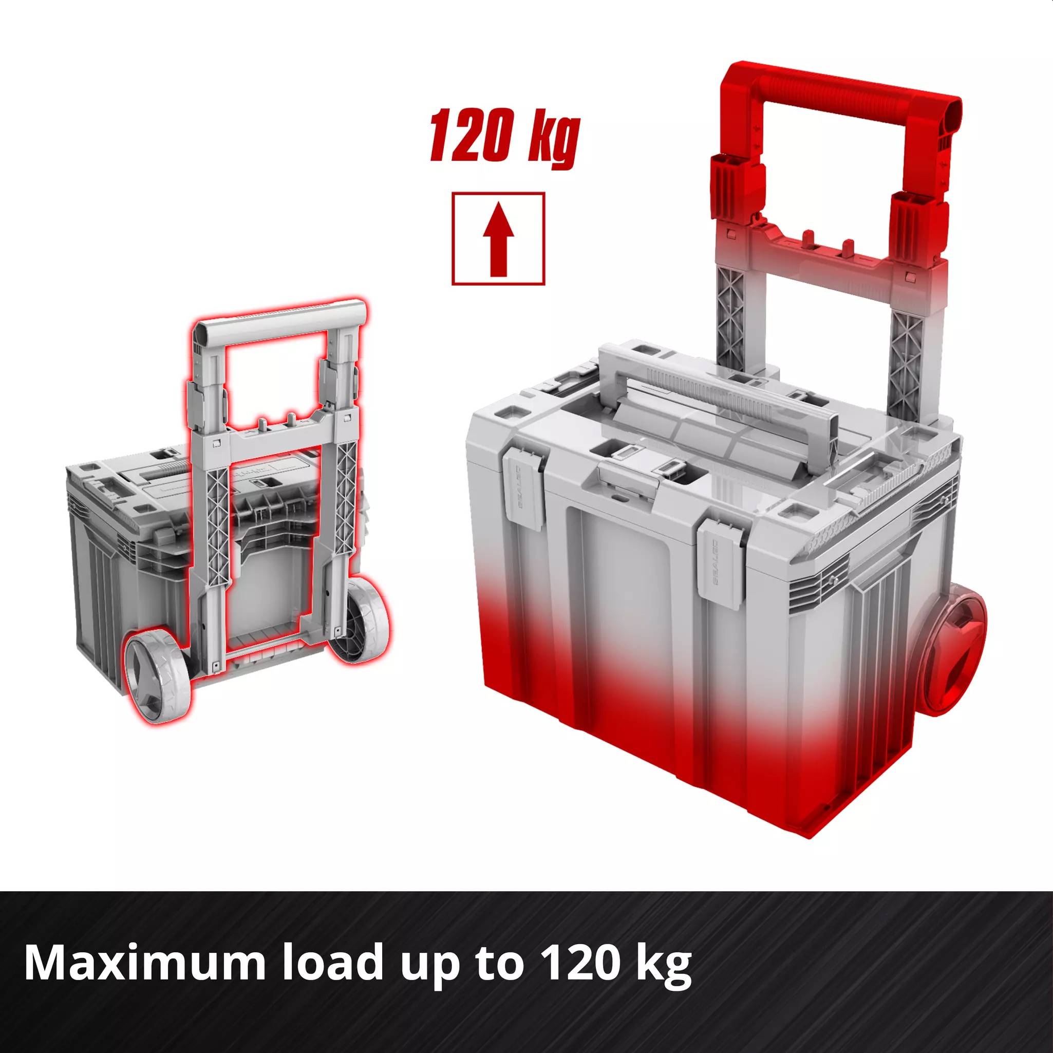 Einhell - Coffret de transport étanche à roulettes E-Case L - IP65 - 120 kg - système modulaire - Image 6