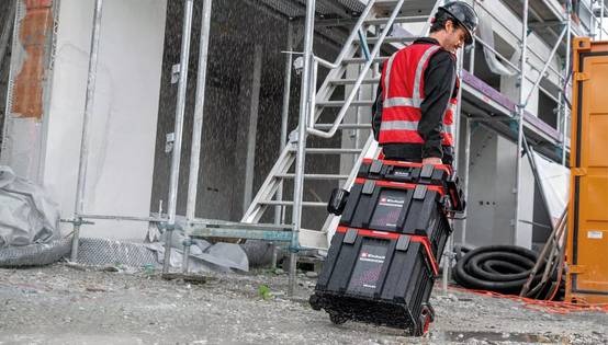 Einhell - Coffret de transport étanche à roulettes E-Case L - IP65 - 120 kg - système modulaire - Image 4