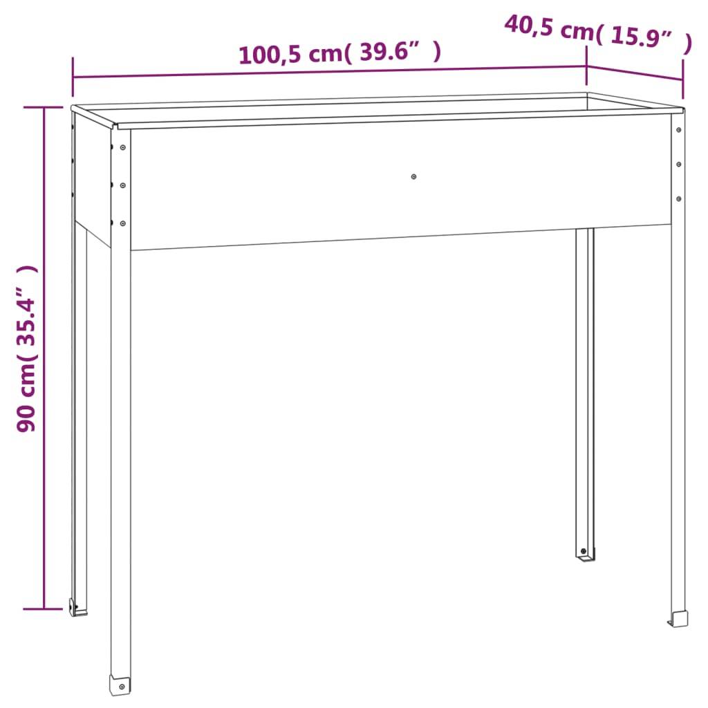 Vidaxl - Jardinière Anthracite 100,5x40,5x90 cm Acier galvanisé vidaXL 152263 - Image 3
