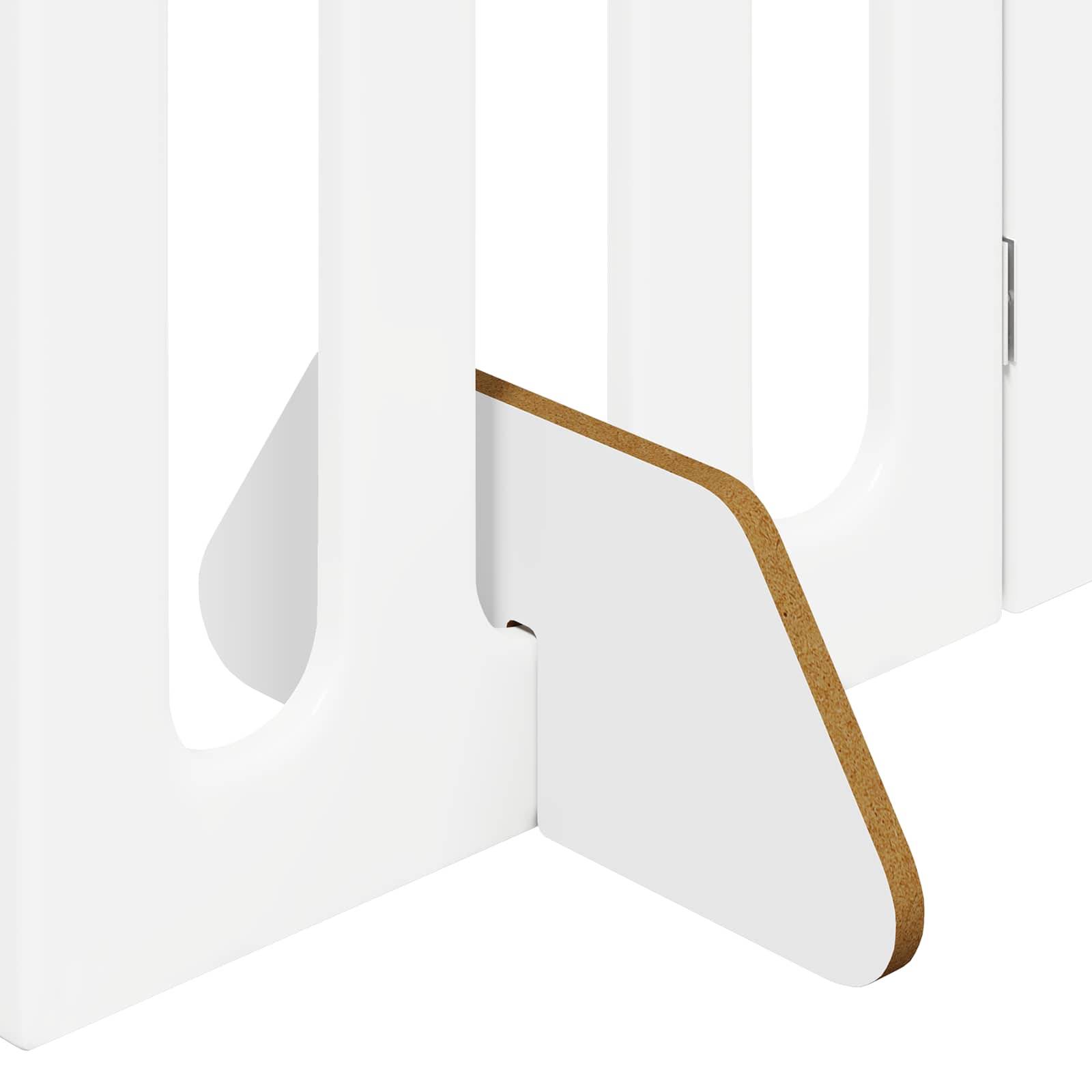 ComfortXL - Clôture pour animaux bois ingénierie intérieur barrière pliable blanc 201cm - ComfortXL Outdoor Living - Image 7
