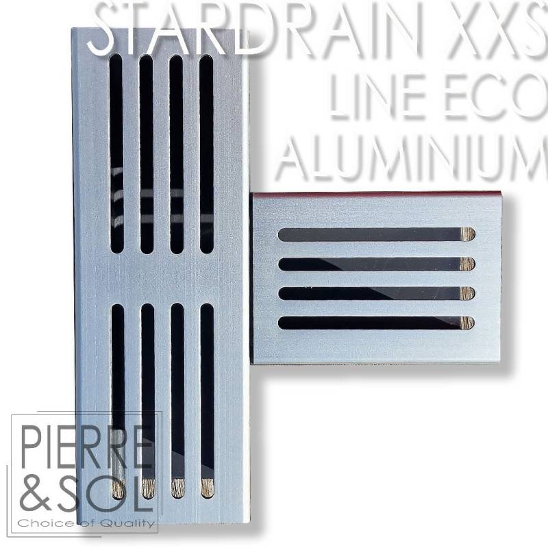 Caniveau XXS MINI L 6,5 cm Grille aluminium - StarDrain - LINE ECO -       Pièce en T - Image 2