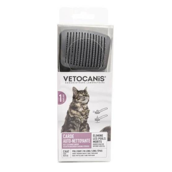 VETOCANIS Brosse carde Retractable et Autonettoyante pour Chat - Image 4