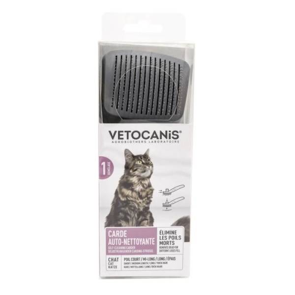 VETOCANIS Brosse carde Retractable et Autonettoyante pour Chat - Image 4