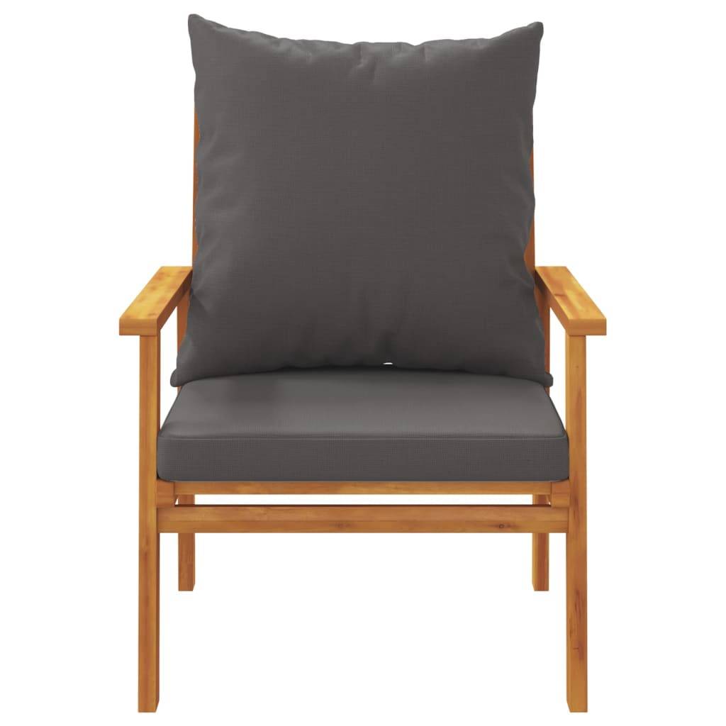 ComfortXL - Salon de Jardin 2 Personnes Bois d'Acacia 2 Fauteuils et Table Basse avec Coussins Épais Gris Foncé – ComfortXL Outdoor Living - Image 6