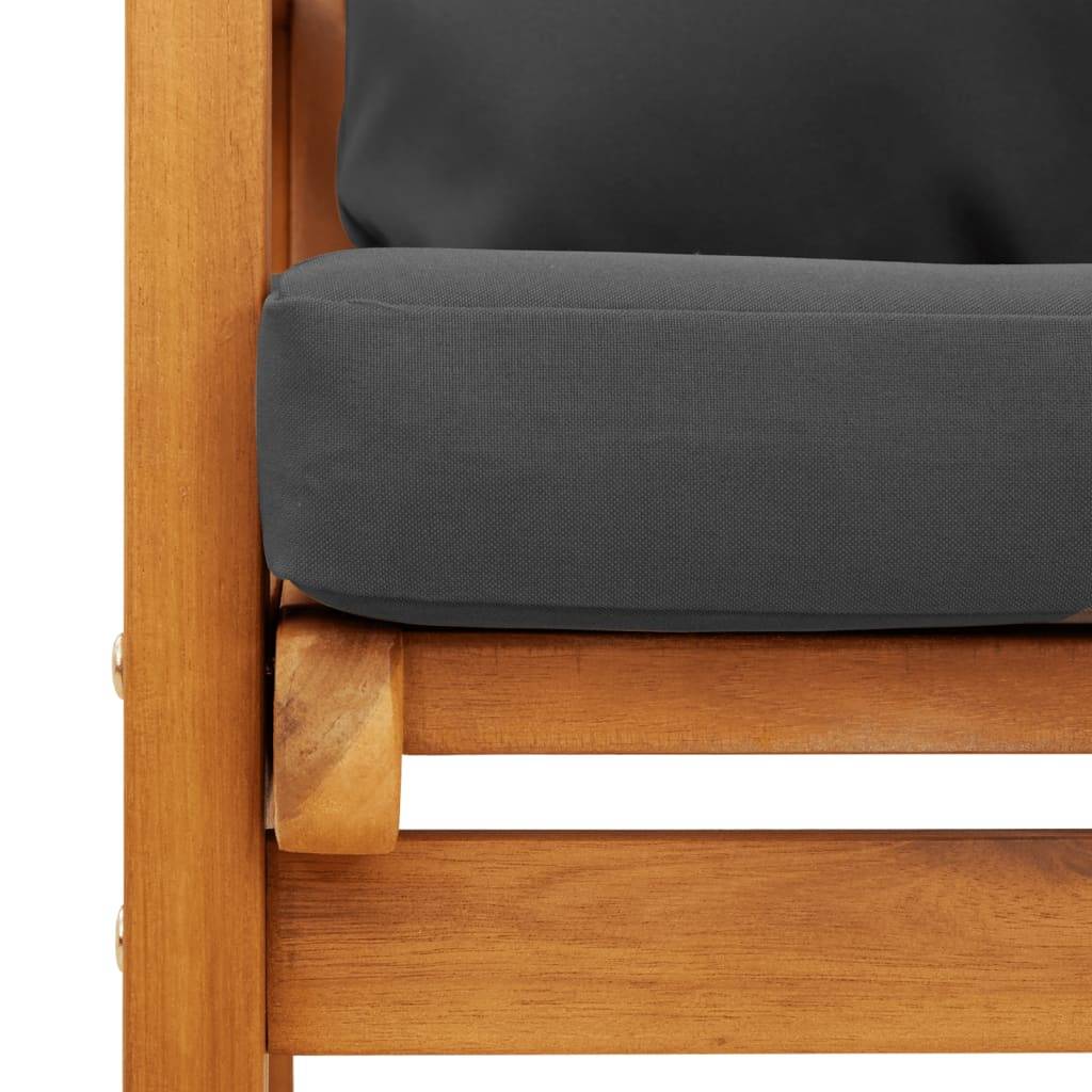 ComfortXL - Salon de Jardin 2 Personnes Bois d'Acacia 2 Fauteuils et Table Basse avec Coussins Épais Gris Foncé – ComfortXL Outdoor Living - Image 7