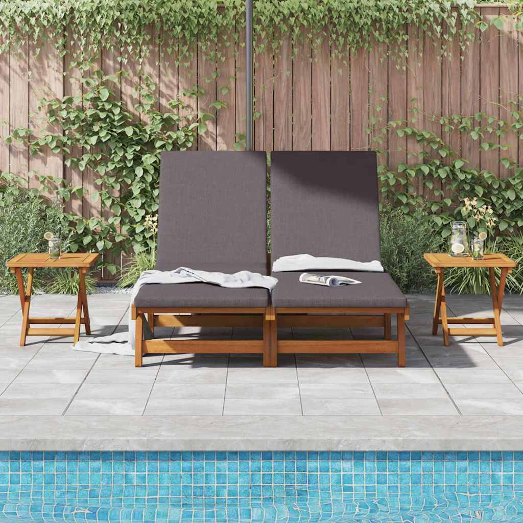 PANGIVO - Transat Bois d'Acacia Massif Gris foncé 199 x 63 x 85 cm - PANGIVO - Image 3