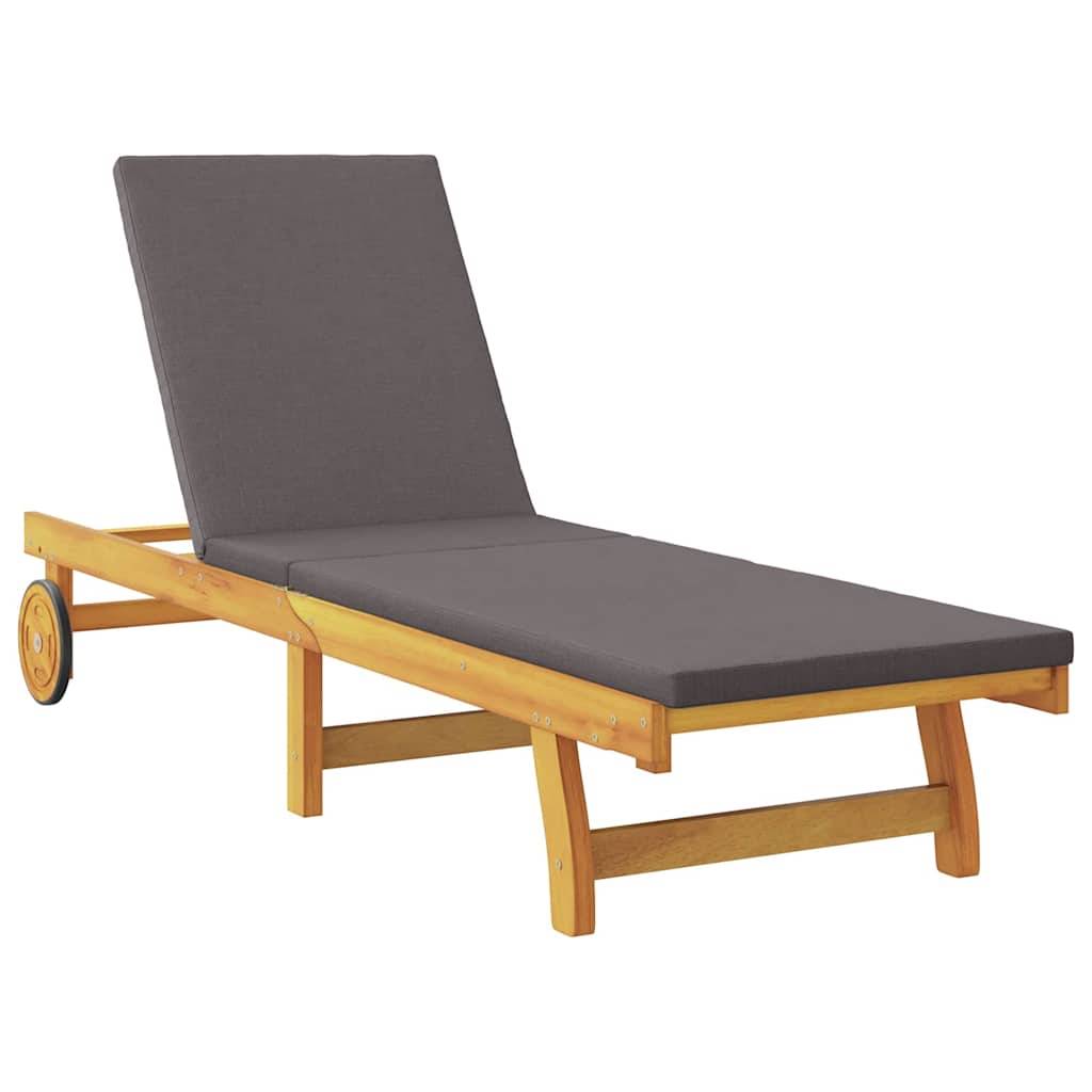 PANGIVO - Transat Bois d'Acacia Massif Gris foncé 199 x 63 x 85 cm - PANGIVO - Image 4