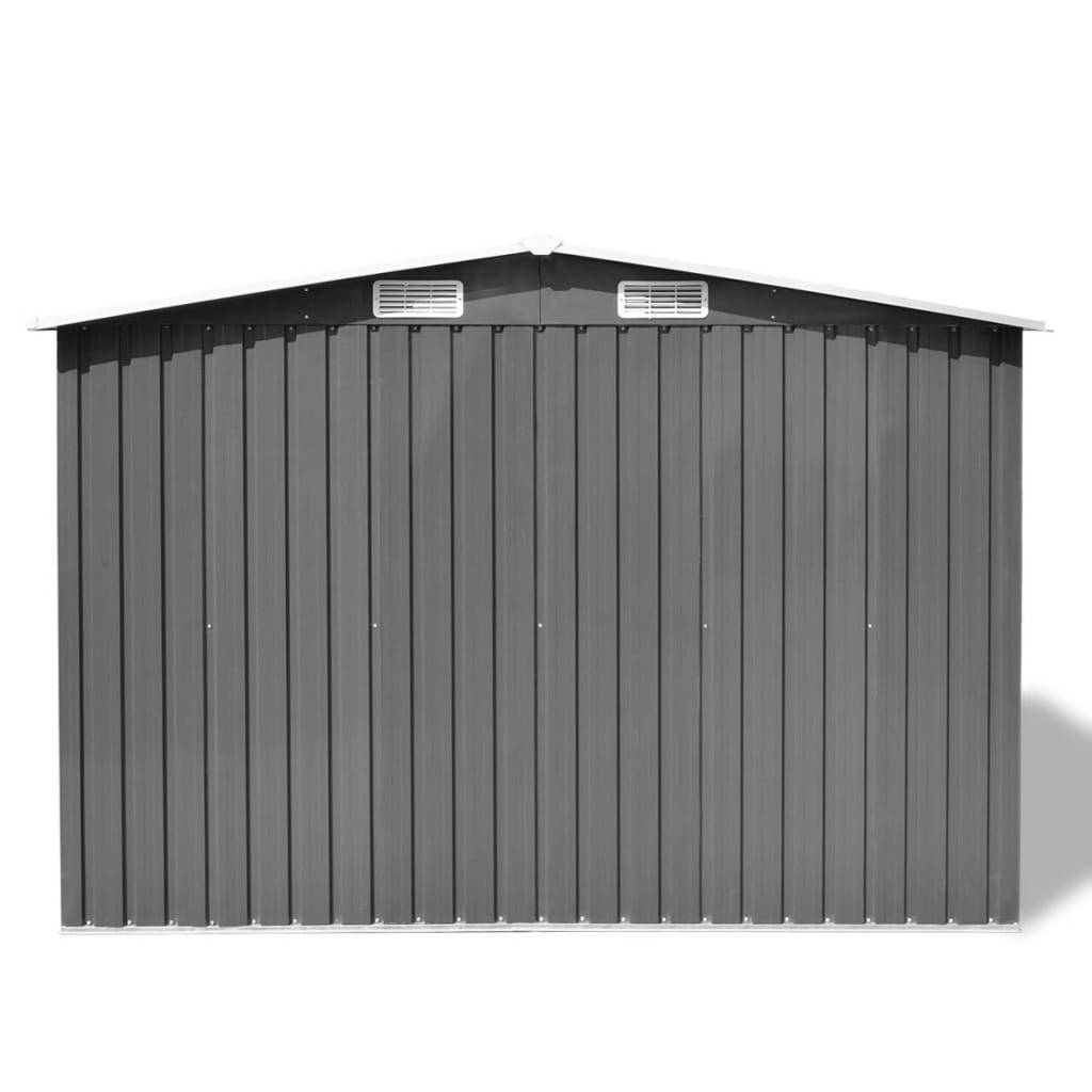 Abri de jardin 5.27m² - Cabane de jardin - Abri de stockage pour jardin métal gris 257x205x178 cm MAISON CHIC - Image 4