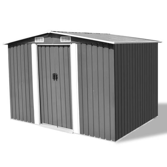 Abri de jardin 5.27m² - Cabane de jardin - Abri de stockage pour jardin métal gris 257x205x178 cm MAISON CHIC - Image 2