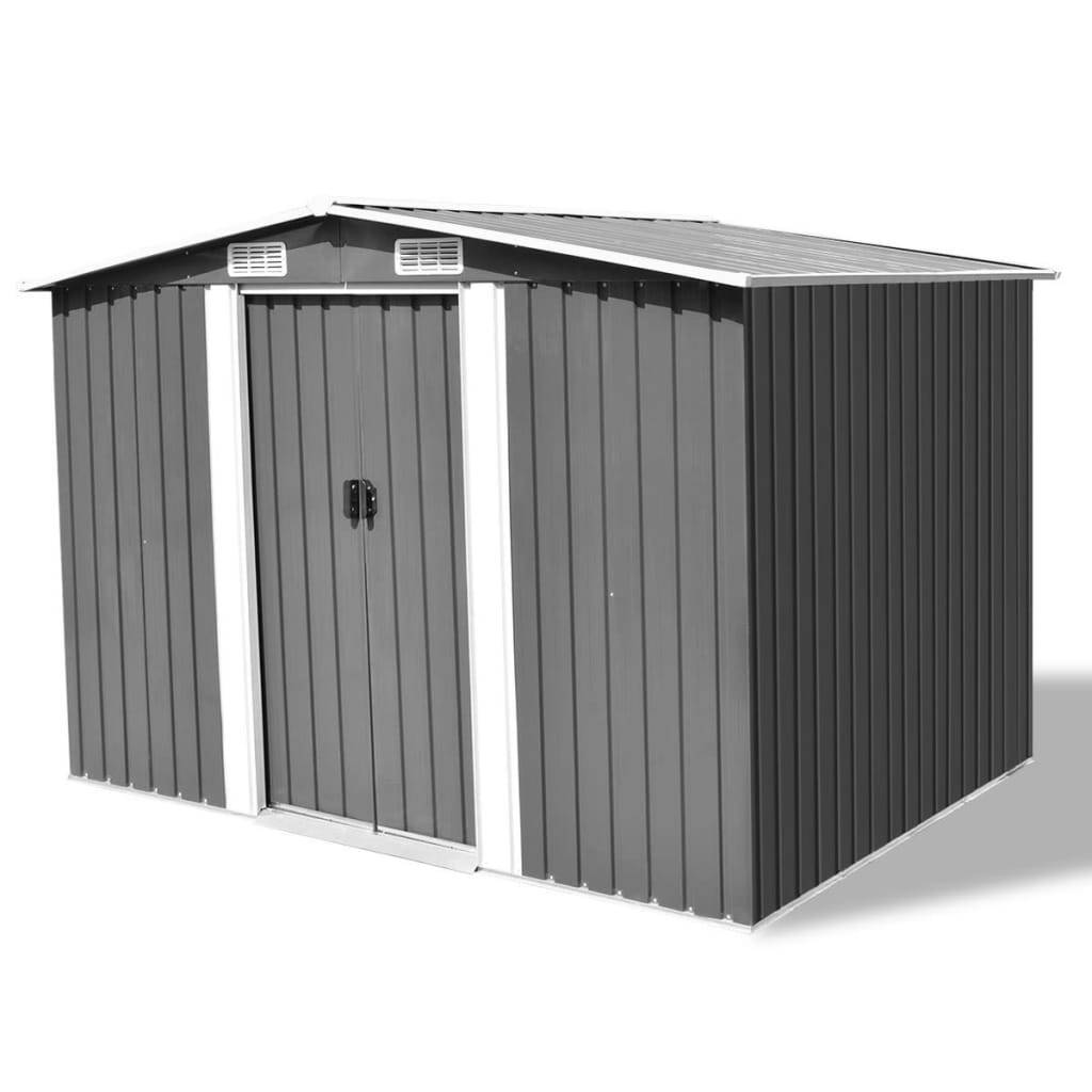 Abri de jardin 5.27m² - Cabane de jardin - Abri de stockage pour jardin métal gris 257x205x178 cm MAISON CHIC - Image 2