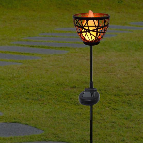 Lumisky - Torche solaire en métal BLOSSOM Noir Metal H84.5CM - Image 3