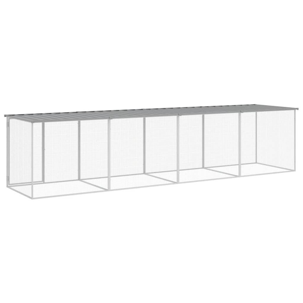 Vidaxl - Poulailler avec toit gris clair 403x98x90 cm acier galvanisé vidaXL 3189055 - Image 6