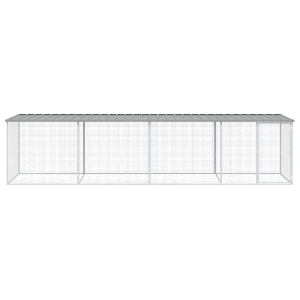 Vidaxl - Poulailler avec toit gris clair 403x98x90 cm acier galvanisé vidaXL 3189055 - Image 4
