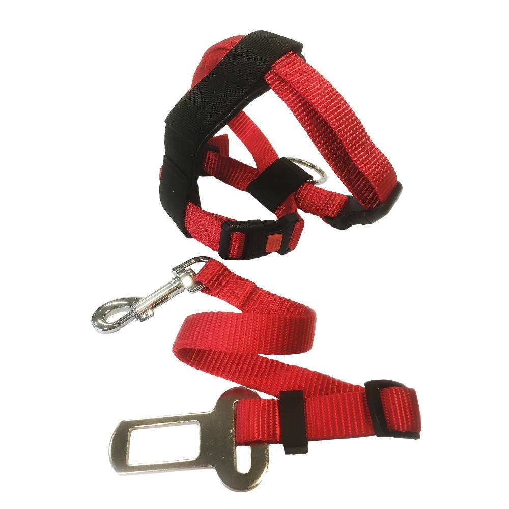 Flamingo - Harnais de Sécurité voiture + laisse Rouge 15 mm pour Chat - Image 8