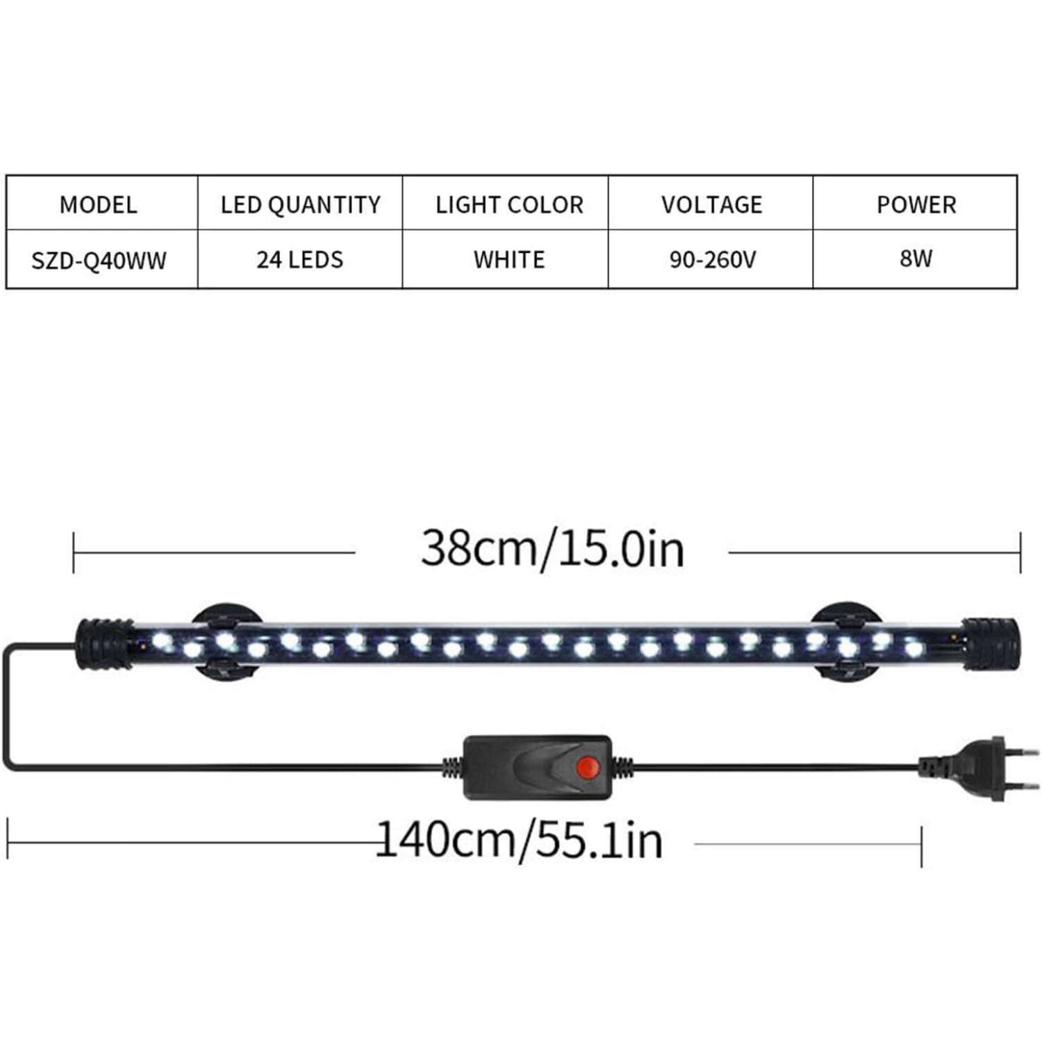 DtopbuyAge - Bande LED Submersible pour Aquarium - Éclairage Étanche M DtopbuyAge - Image 5