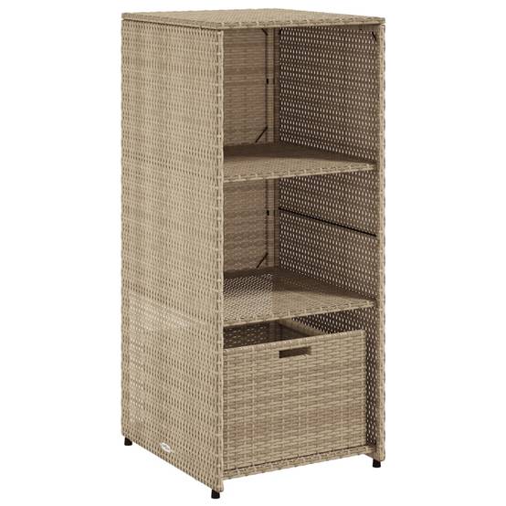 ComfortXL - Haute Armoire de Jardin en Polyrotin Rangement Outils et Accessoires Beige 50x55x115 cm – ComfortXL Outdoor Living - Image 2