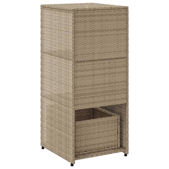 ComfortXL - Haute Armoire de Jardin en Polyrotin Rangement Outils et Accessoires Beige 50x55x115 cm – ComfortXL Outdoor Living - Image 9