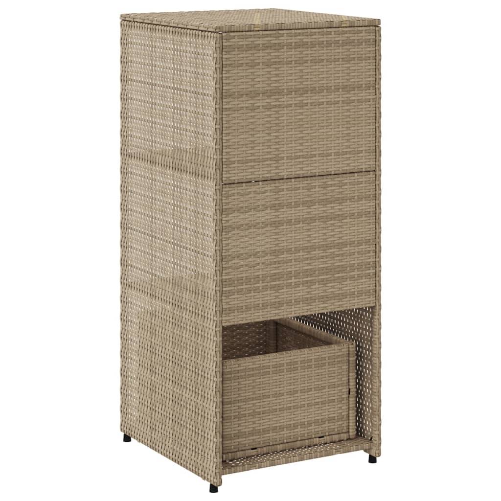 ComfortXL - Haute Armoire de Jardin en Polyrotin Rangement Outils et Accessoires Beige 50x55x115 cm – ComfortXL Outdoor Living - Image 9