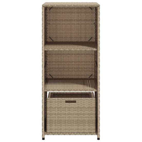 ComfortXL - Haute Armoire de Jardin en Polyrotin Rangement Outils et Accessoires Beige 50x55x115 cm – ComfortXL Outdoor Living - Image 7