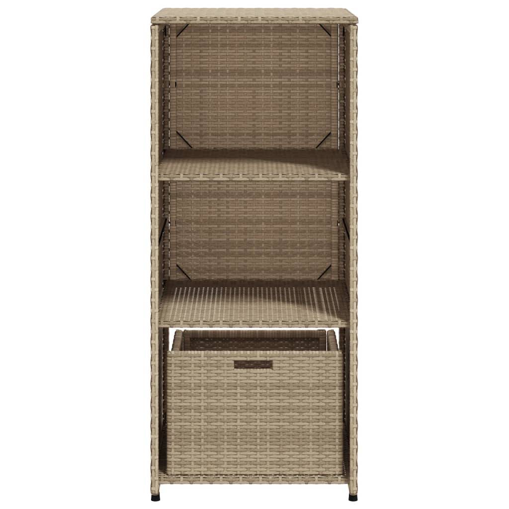 ComfortXL - Haute Armoire de Jardin en Polyrotin Rangement Outils et Accessoires Beige 50x55x115 cm – ComfortXL Outdoor Living - Image 7