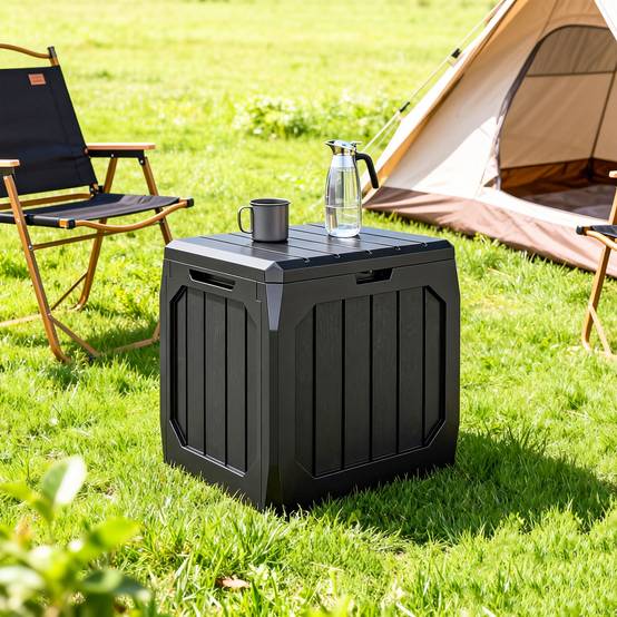 ComfortXL - Coffre de rangement jardin en polypropylène noir 121 L 56 x 45 x 53 cm étanche verrouillable sans outil - Image 9