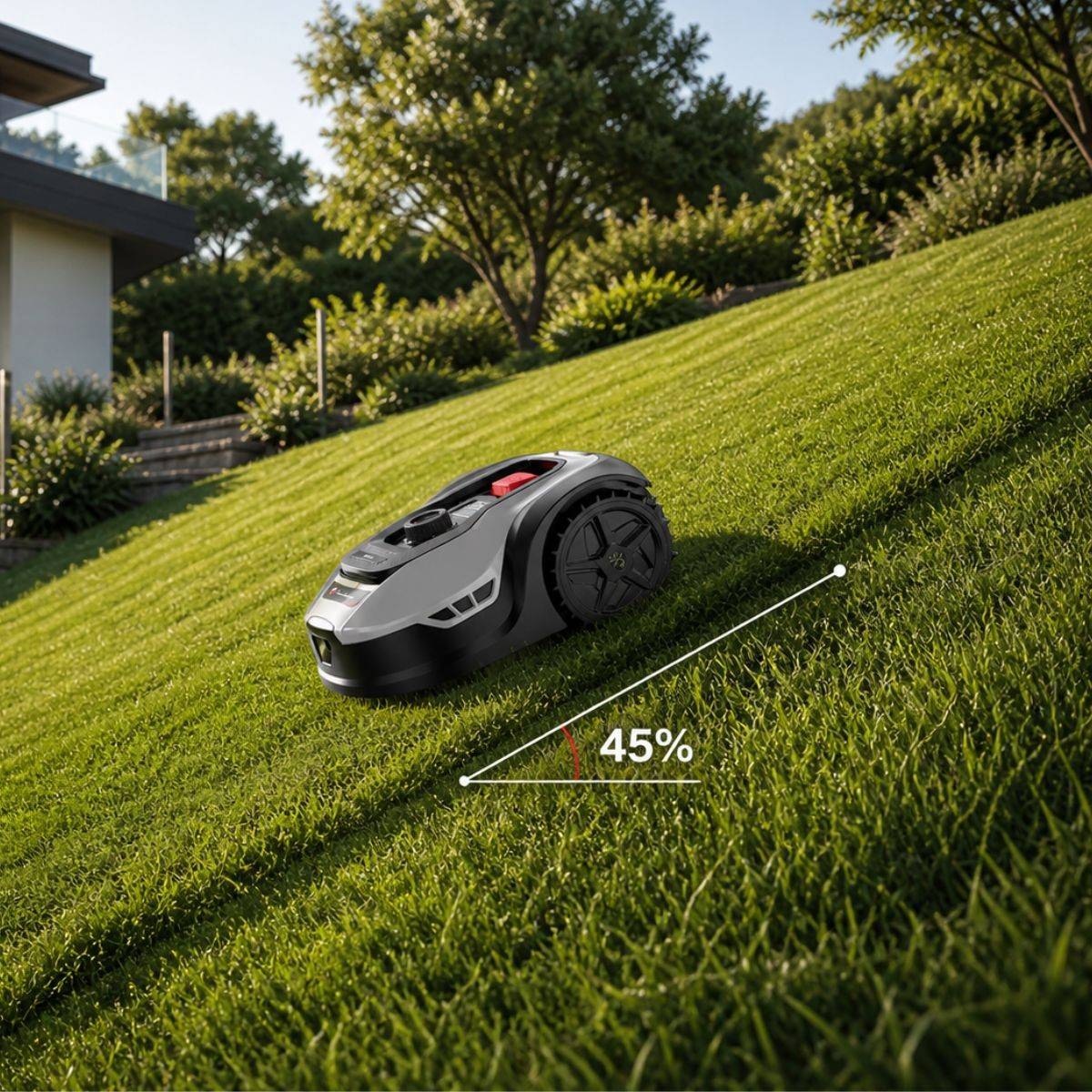 Robot Tondeuse Sans fil 500m2 Installation facile 3 lames Mulching Coupe Ø18cm 45% Retour à la base Autonome LAMBORGHINI - Image 3