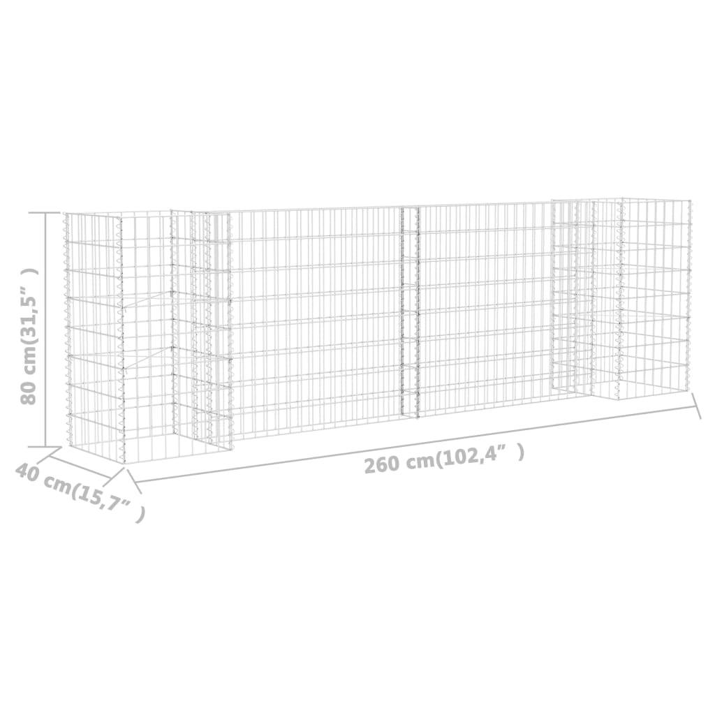 Helloshop26 - Jardinière à gabion en H 260 cm fil d'acier - Image 5