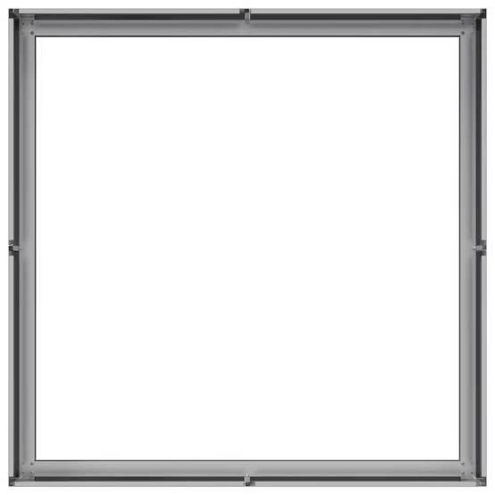 Jardinière carré 100 x 100 x 30 cm stable et décorative jardin balcon en acier galvanisé gris - Image 3