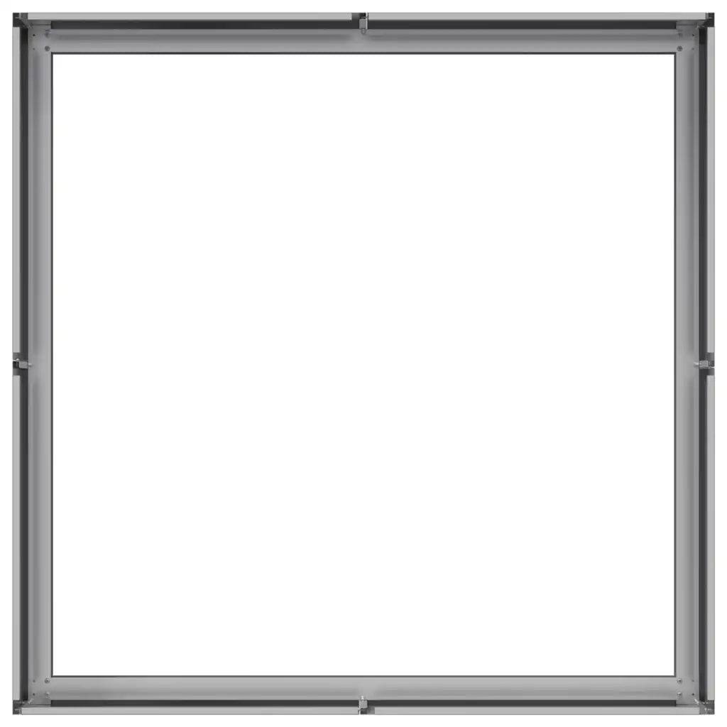 Jardinière carré 100 x 100 x 30 cm stable et décorative jardin balcon en acier galvanisé gris - Image 3