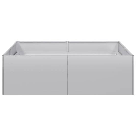 Jardinière carré 100 x 100 x 30 cm stable et décorative jardin balcon en acier galvanisé gris - Image 2