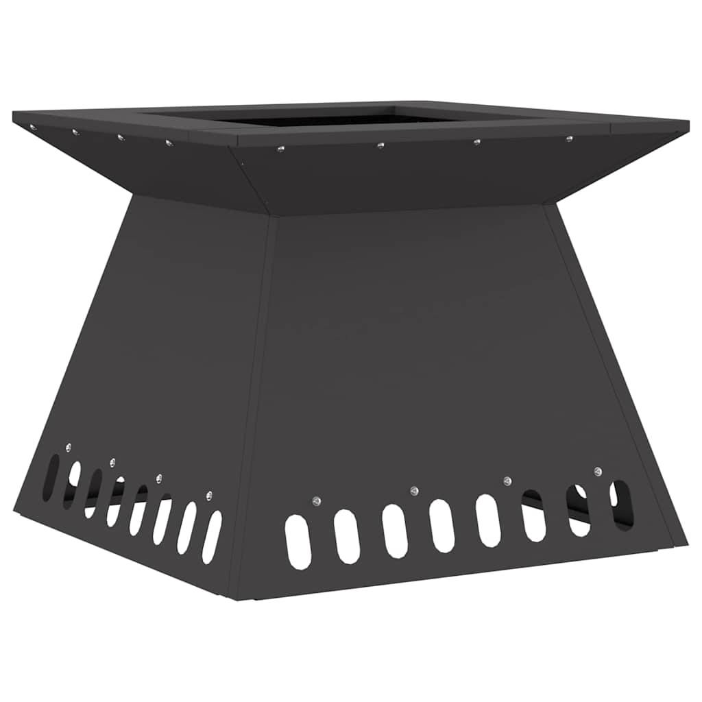 ComfortXL - Brasero Carré sur Pieds en Acier Foyer à Bois Moderne pour Jardin Terrasse Noir – ComfortXL Outdoor Living - Image 2