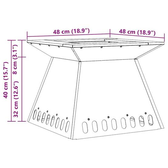 ComfortXL - Brasero Carré sur Pieds en Acier Foyer à Bois Moderne pour Jardin Terrasse Noir – ComfortXL Outdoor Living - Image 8