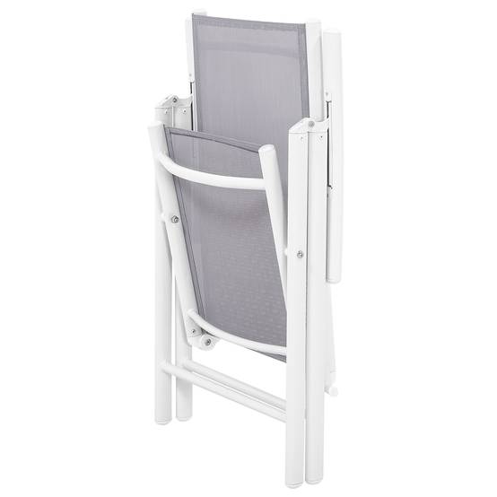 Chaise de jardin Aluminium Gris CATANIA - Beliani - Image 5