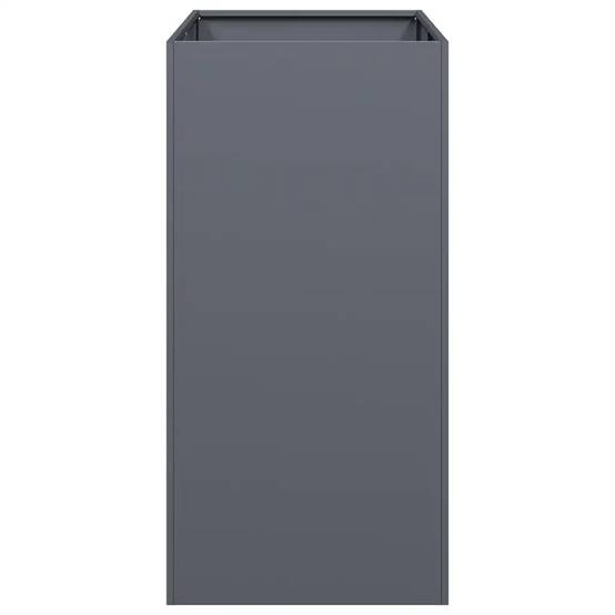 Jardinière rectangulaire moderne design extérieur 40 x 80 x 80 cm espace de plantation idéal en acier anthracite - Image 2